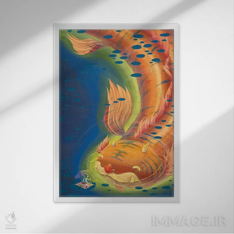 تابلو دکوراتیو گربه لیلی اثر مارتین هسو - نمای قابدار سفید