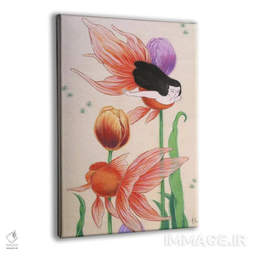 تابلو دکوراتیو پری های دریایی ماهی طلایی اثر مارتین هسو - نمای پرسپکتیو محصول