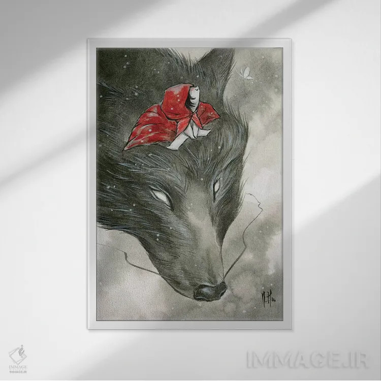 تابلو دکوراتیو حیوانات روحی اثر مارتین هسو - نمای قابدار سفید