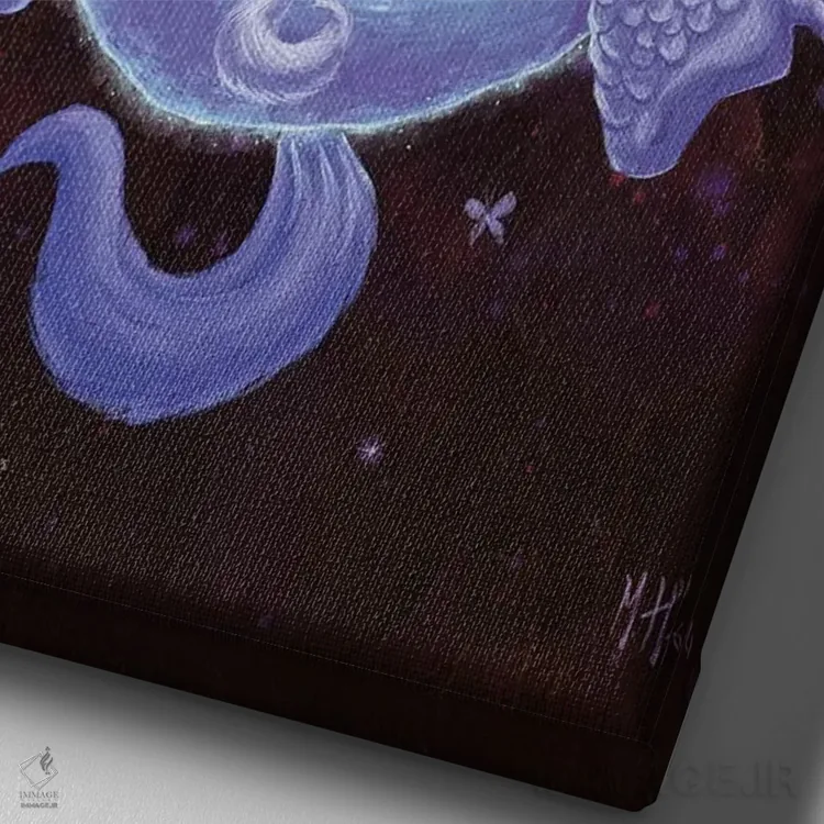 تابلو دکوراتیو موجودات وحشی اثر مارتین هسو - نمای نزدیک بافت بوم