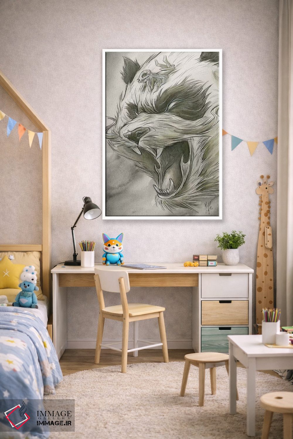 تابلو دکوراتیو حیوانات روحی اثر مارتین هسو - D1W