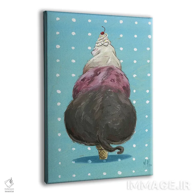 تابلو دکوراتیو گربه بستنی اثر مارتین هسو - نمای پرسپکتیو محصول