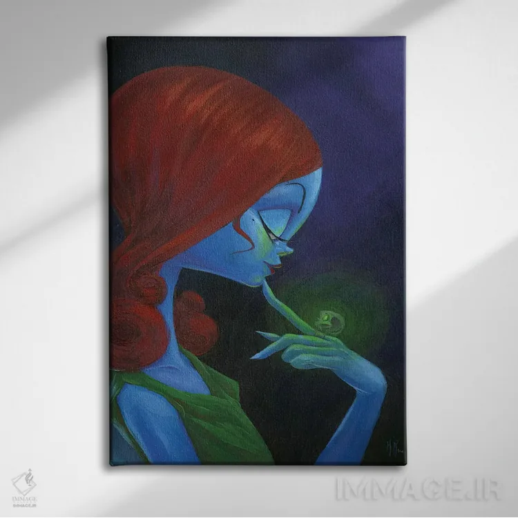 تابلو دکوراتیو زن افسونگر اثر مارتین هسو - نمای روبهرو روی دیوار