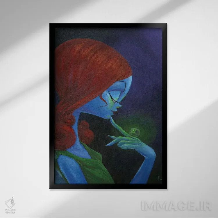 تابلو دکوراتیو زن افسونگر اثر مارتین هسو - نمای قابدار مشکی