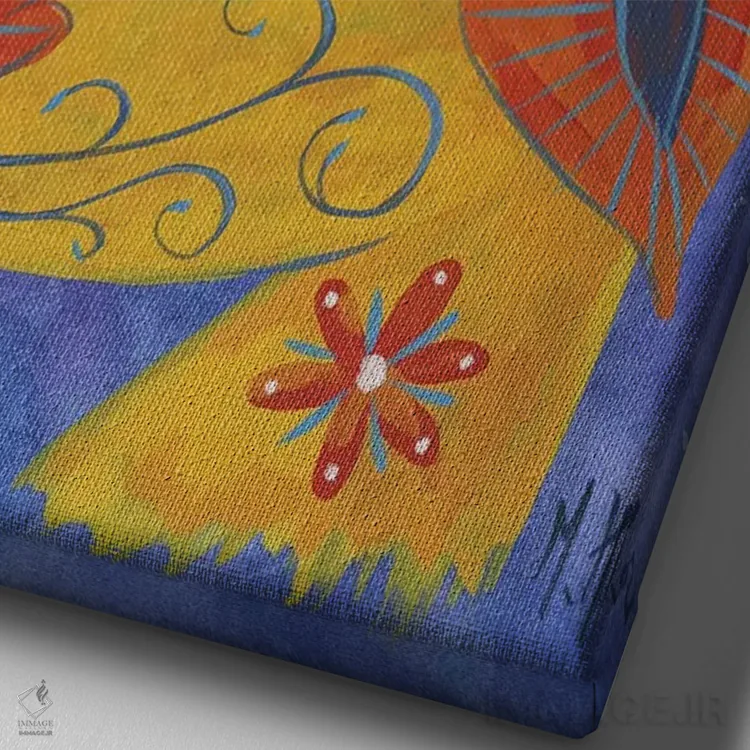 تابلو دکوراتیو اسب شاخدار اثر مارتین هسو - نمای نزدیک بافت بوم