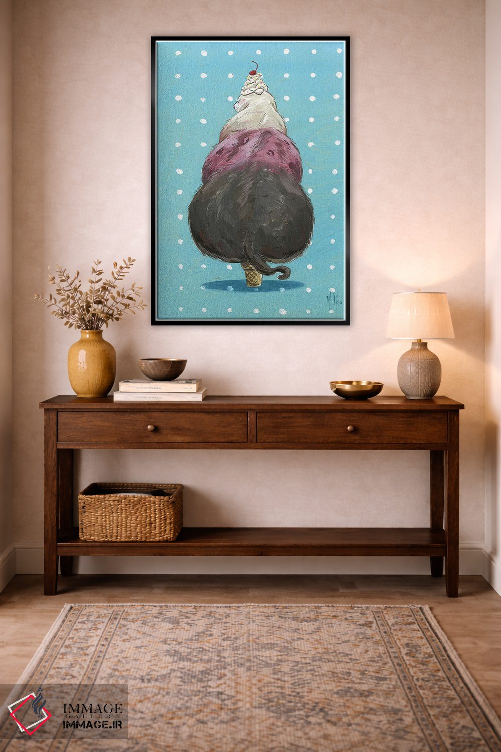 تابلو دکوراتیو گربه بستنی اثر مارتین هسو - D5B