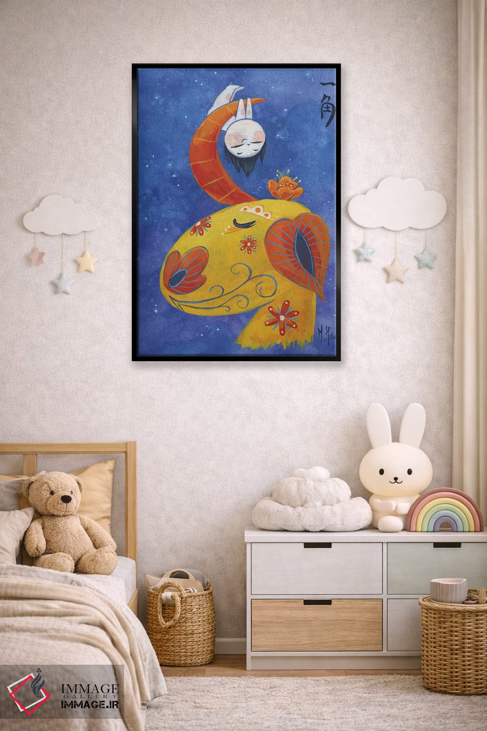 تابلو دکوراتیو اسب شاخدار اثر مارتین هسو - D6B