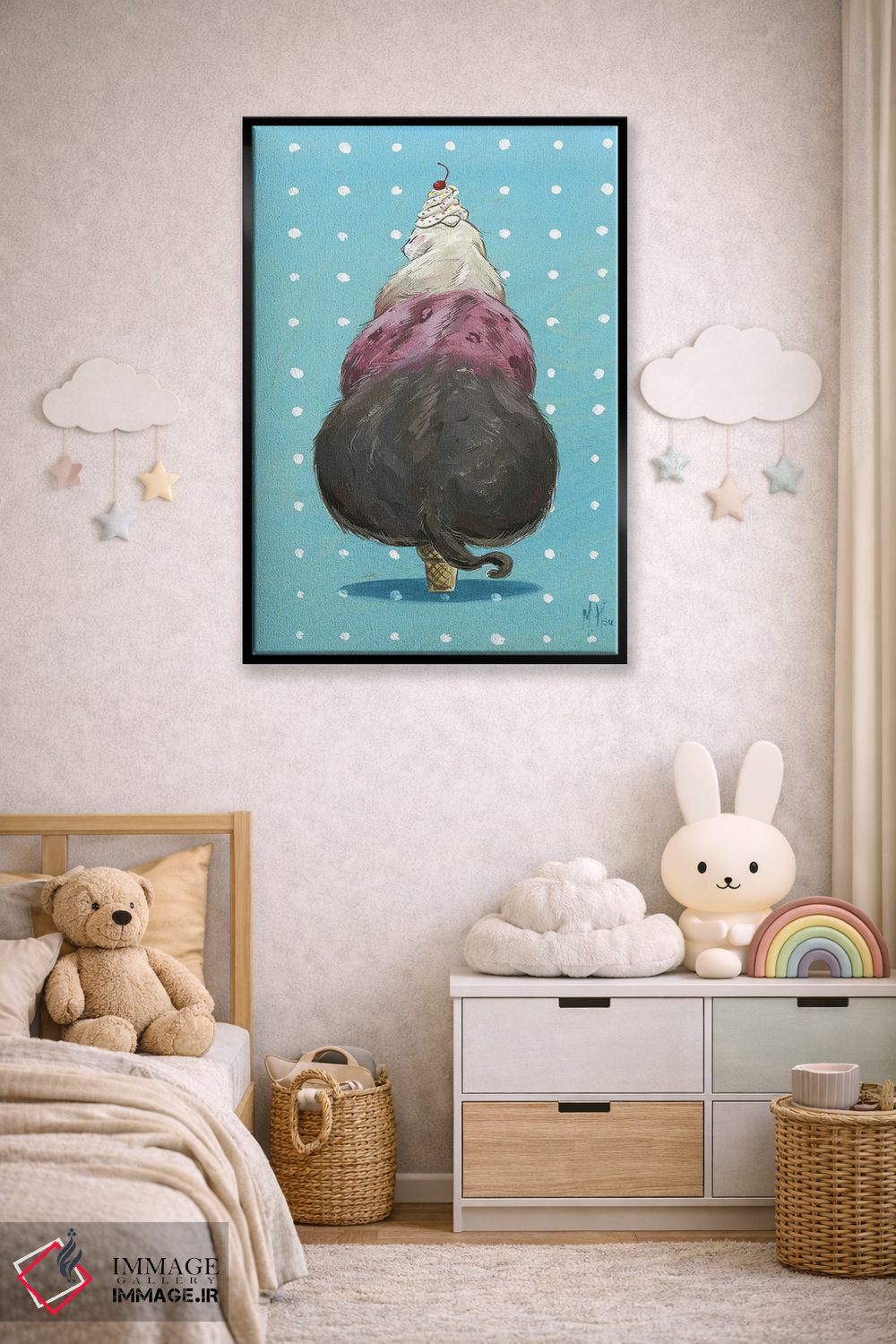 تابلو دکوراتیو گربه بستنی اثر مارتین هسو - D6B