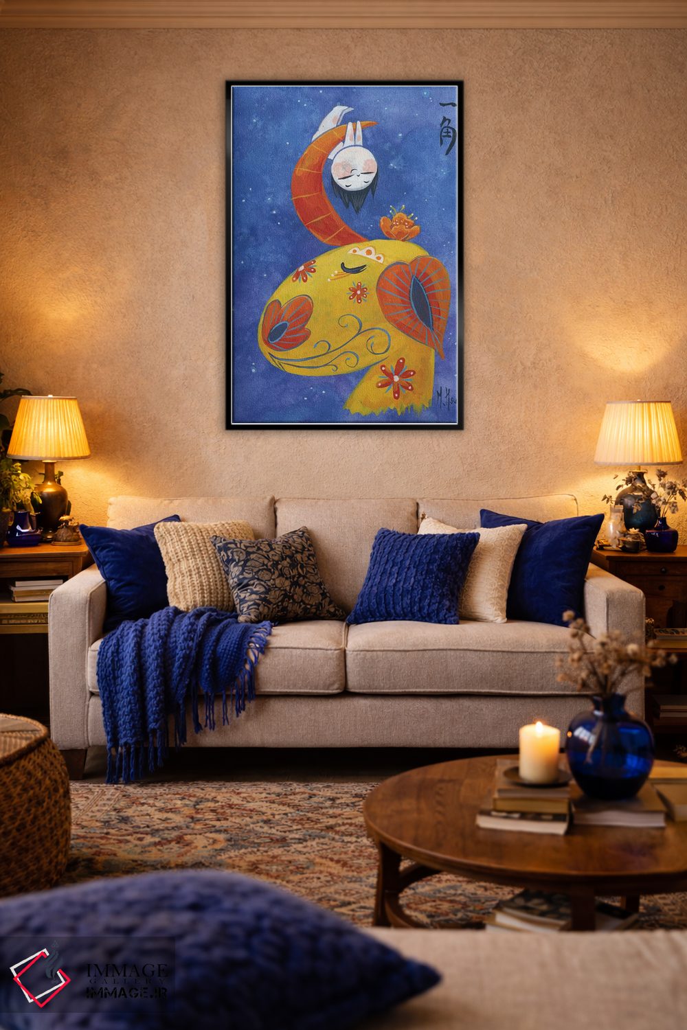 تابلو دکوراتیو اسب شاخدار اثر مارتین هسو - D5B