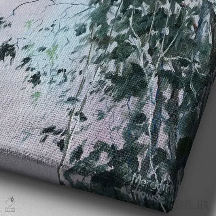 تابلو دکوراتیو درخشش درختان اشگروو اثر مردیت هاوس - نمای نزدیک بافت بوم