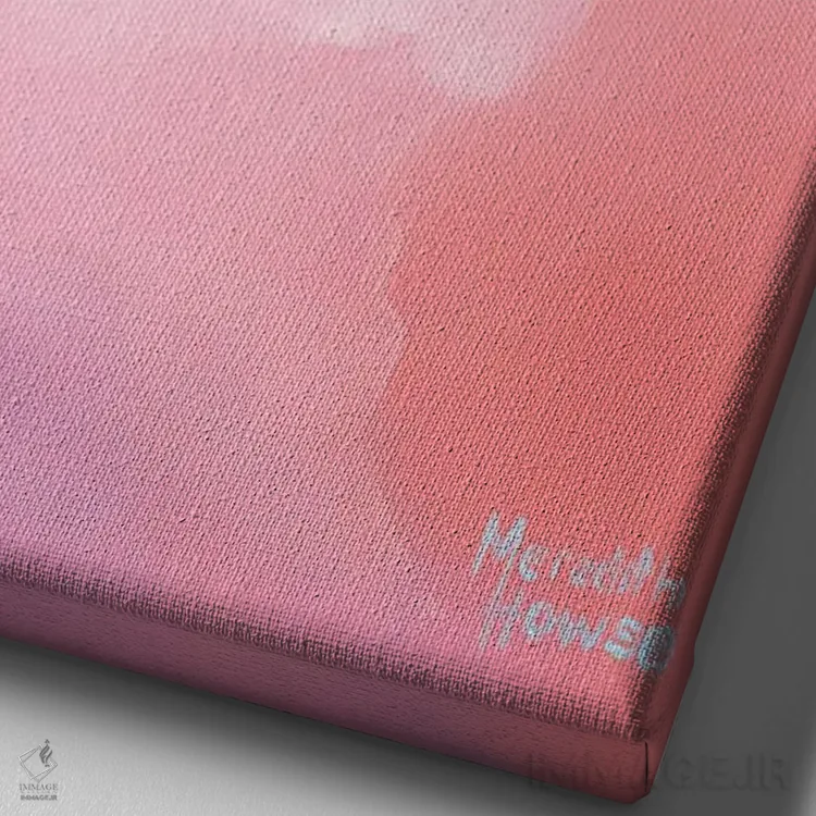 تابلو دکوراتیو ساحل آفتابی به رنگ صورتی اثر مردیت هاوس - نمای نزدیک بافت بوم