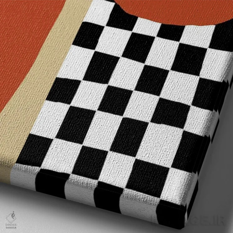 تابلو مدرن سفال گل دار شب و روز اثر استودیو هنری میهو - نمای نزدیک بافت بوم