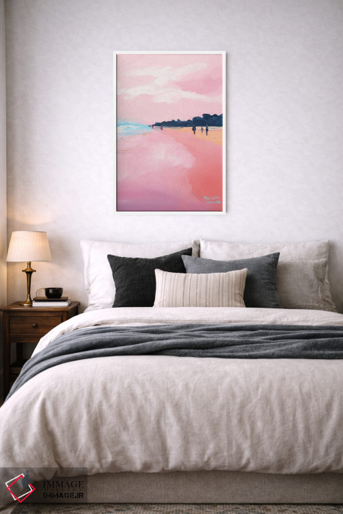 تابلو دکوراتیو ساحل آفتابی به رنگ صورتی اثر مردیت هاوس - D5W