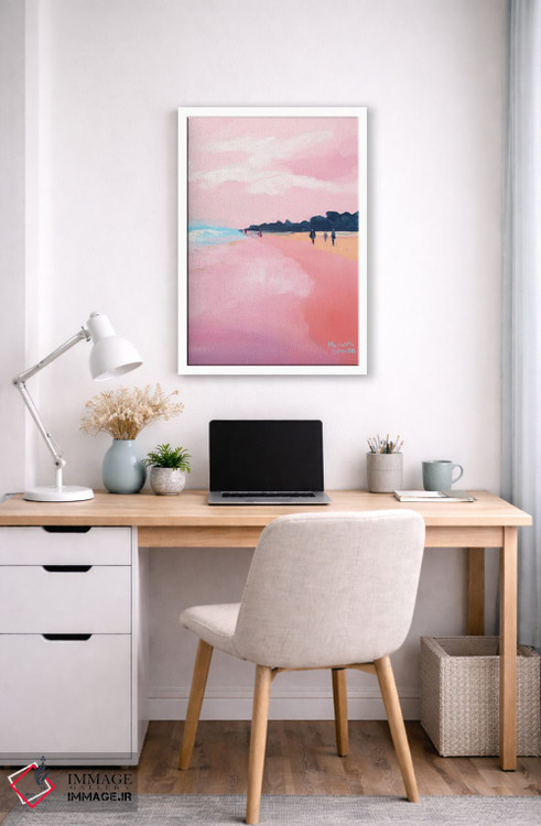 تابلو دکوراتیو ساحل آفتابی به رنگ صورتی اثر مردیت هاوس - D6W