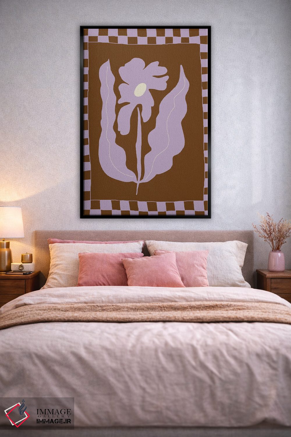 تابلو مدرن گل مینیمال انتزاعی اثر استودیو هنری میهو - D2B