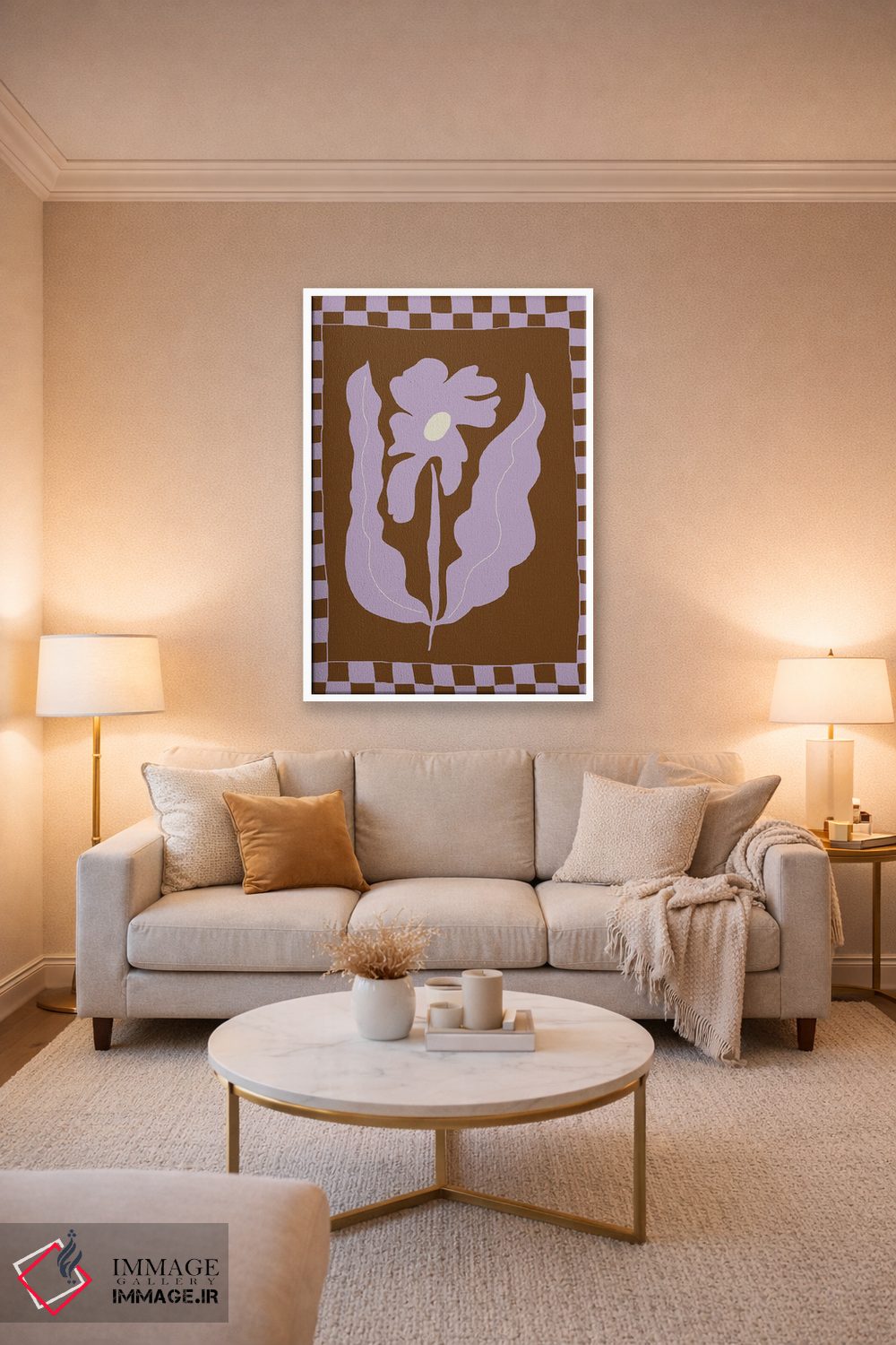 تابلو مدرن گل مینیمال انتزاعی اثر استودیو هنری میهو - D3W