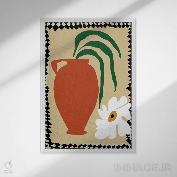 تابلو مدرن "سرامیک پاییزی گل شاد" اثر استودیو هنری میهو - نمای قابدار سفید