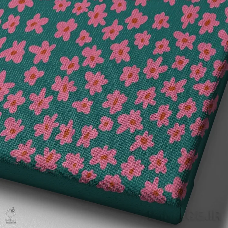 تابلو مدرن "گل انتزاعی پاپ آرت ۲" اثر استودیو هنری میهو - نمای نزدیک بافت بوم