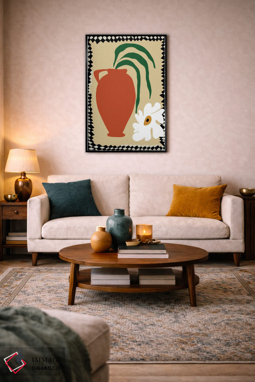 تابلو مدرن "سرامیک پاییزی گل شاد" اثر استودیو هنری میهو - D2B