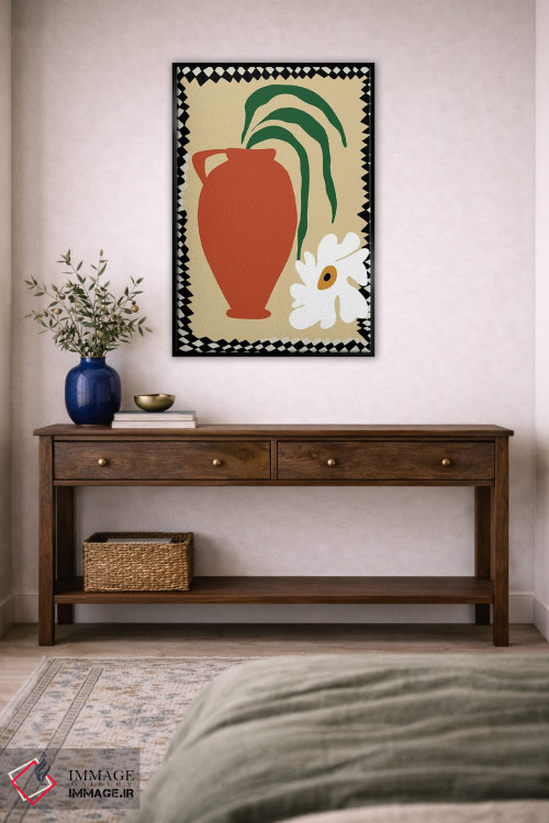 تابلو مدرن "سرامیک پاییزی گل شاد" اثر استودیو هنری میهو - D3B