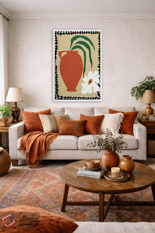 تابلو مدرن "سرامیک پاییزی گل شاد" اثر استودیو هنری میهو - D1W