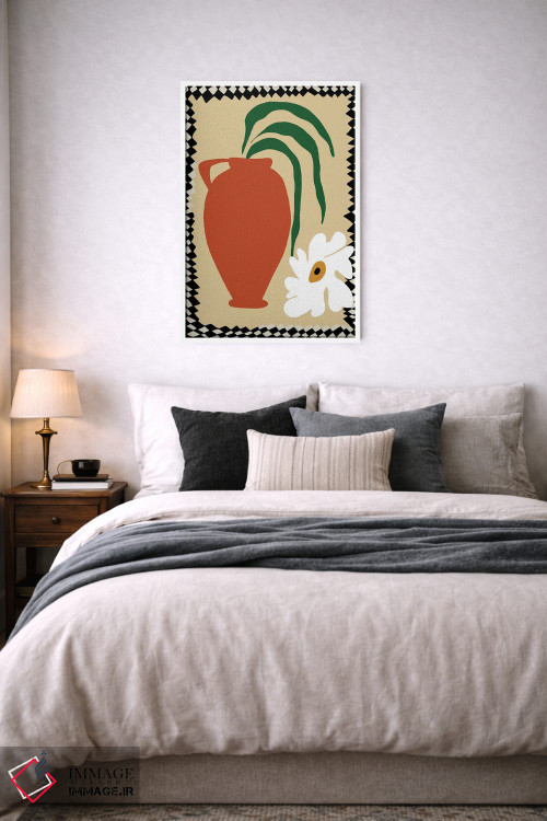 تابلو مدرن "سرامیک پاییزی گل شاد" اثر استودیو هنری میهو - D5W