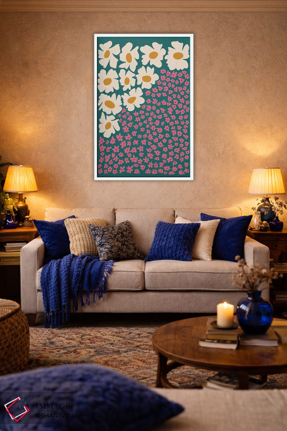 تابلو مدرن "گل انتزاعی پاپ آرت ۲" اثر استودیو هنری میهو - D3W