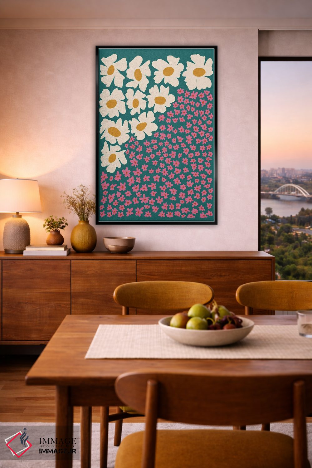 تابلو مدرن "گل انتزاعی پاپ آرت ۲" اثر استودیو هنری میهو - D5B