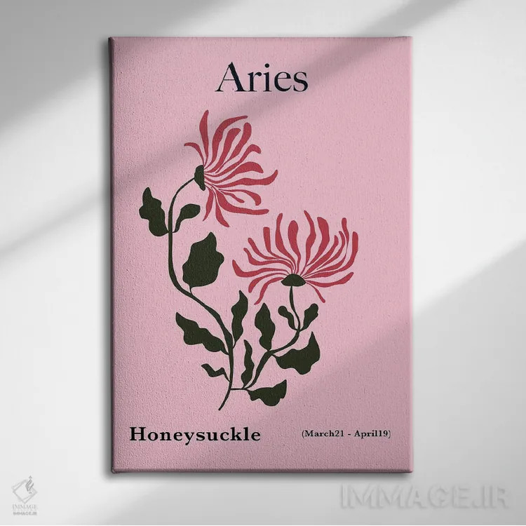 تابلو مینیمال "زنبق حمل" اثر استودیو هنری میهو - نمای روبهرو روی دیوار