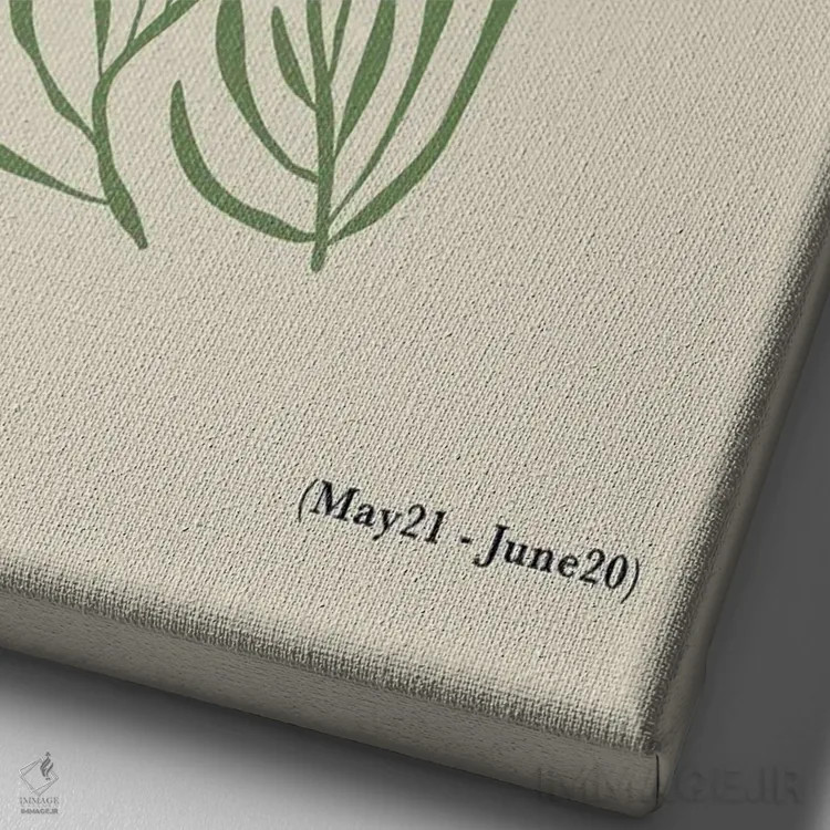 تابلو مینیمال "اسطوخودوس جوزا" اثر استودیو هنری میهو - نمای نزدیک بافت بوم