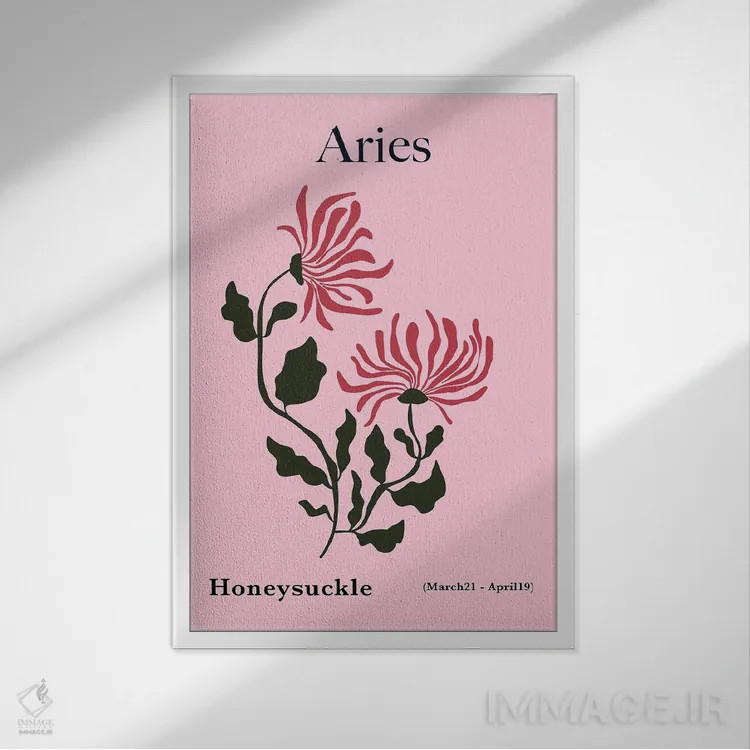 تابلو مینیمال "زنبق حمل" اثر استودیو هنری میهو - نمای قابدار سفید