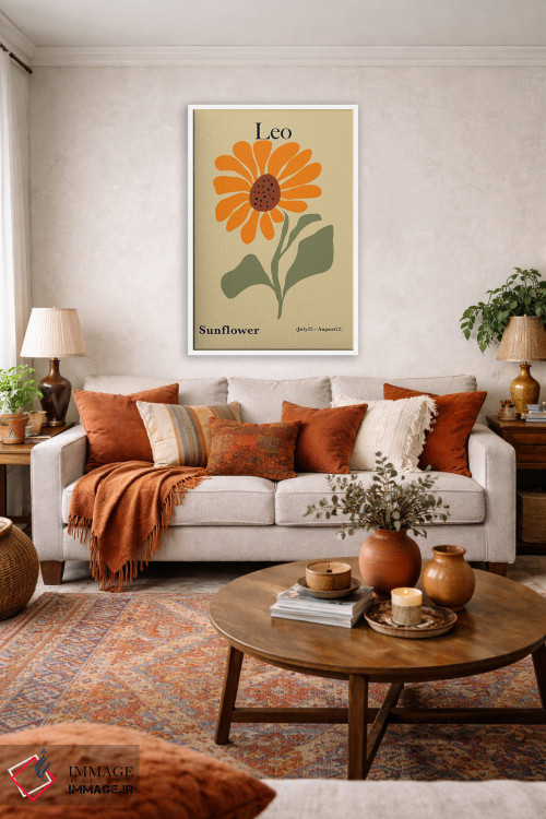 تابلو مینیمال "آفتابگردان اسد" اثر استودیو هنری میهو - D2W