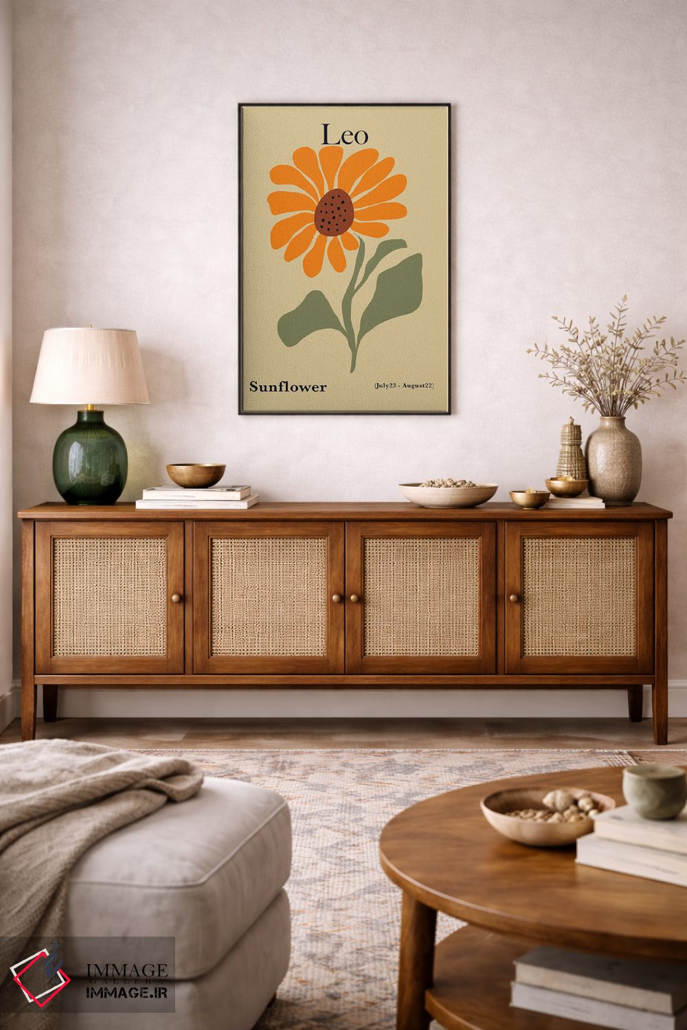 تابلو مینیمال "آفتابگردان اسد" اثر استودیو هنری میهو - D4B