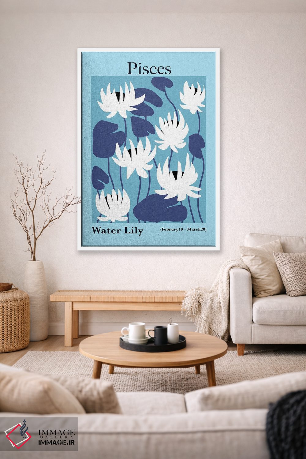 تابلو مدرن "نیلوفر آبی حوت" اثر استودیو هنری میهو - D1W