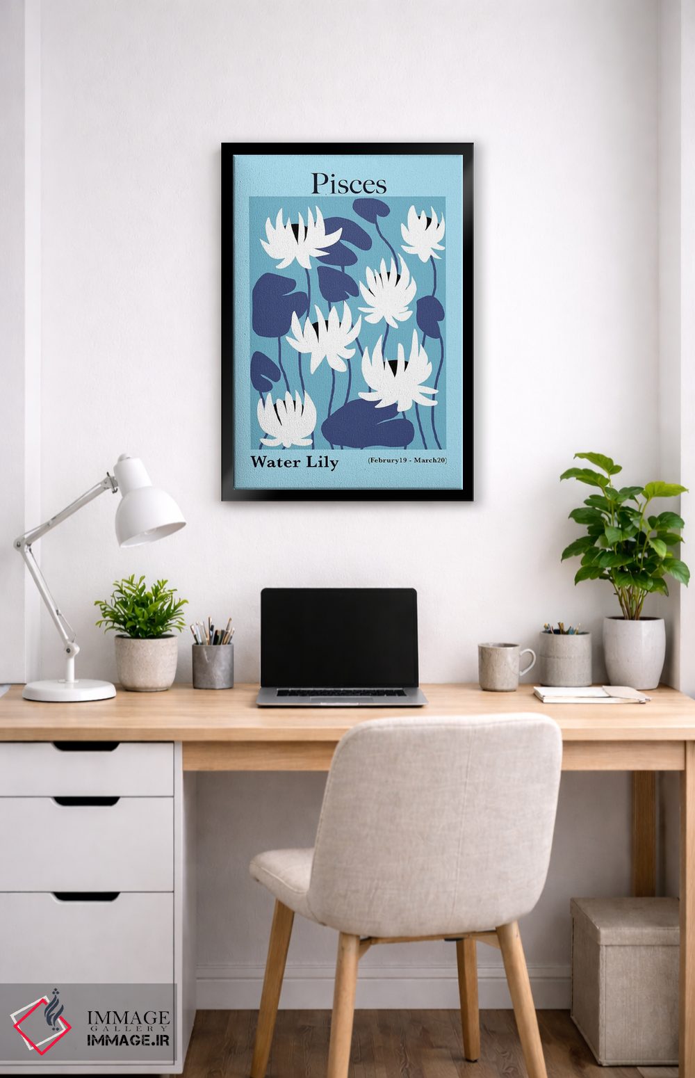 تابلو مدرن "نیلوفر آبی حوت" اثر استودیو هنری میهو - D4B