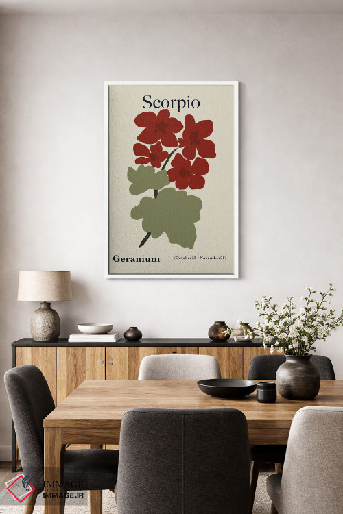 تابلو مینیمال "شمعدانی قرمز عقرب" اثر استودیو هنری میهو - D4W