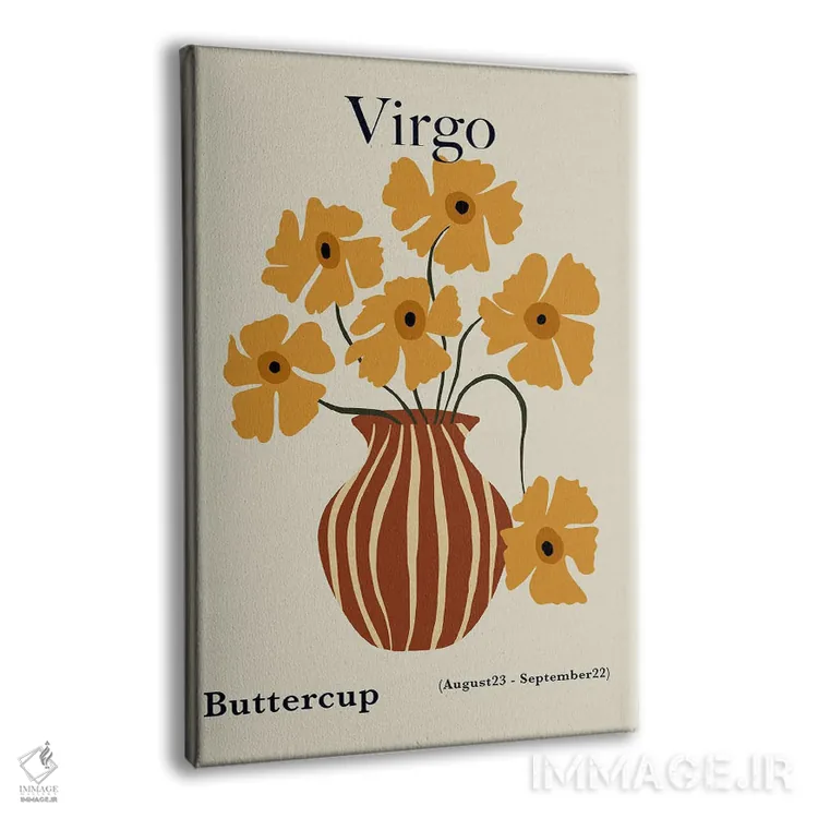 تابلو مینیمال "گل جعفری سنبله" اثر استودیو هنری میهو - نمای پرسپکتیو محصول