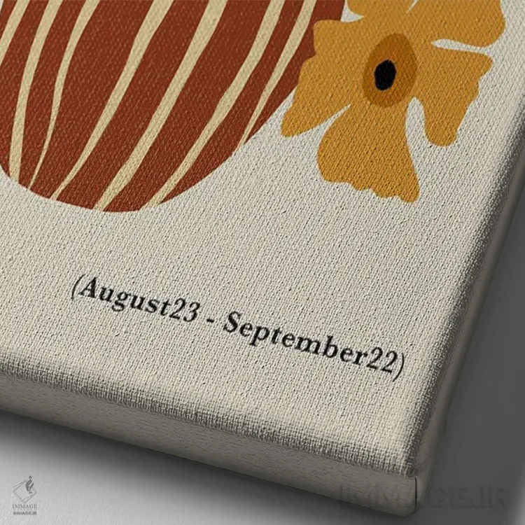 تابلو مینیمال "گل جعفری سنبله" اثر استودیو هنری میهو - نمای نزدیک بافت بوم