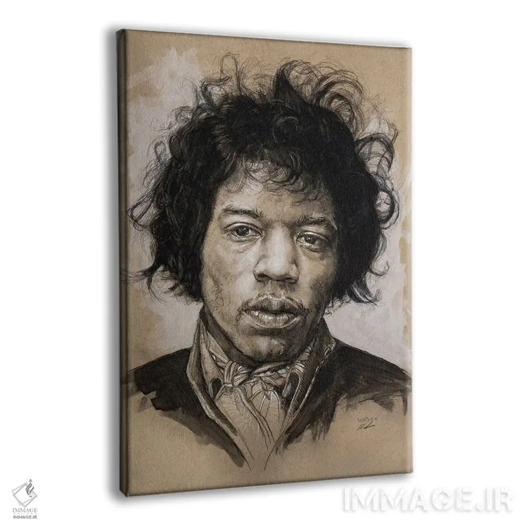 تابلو دکوراتیو "جیمی هندریکس" اثر مارک لمان - نمای پرسپکتیو محصول