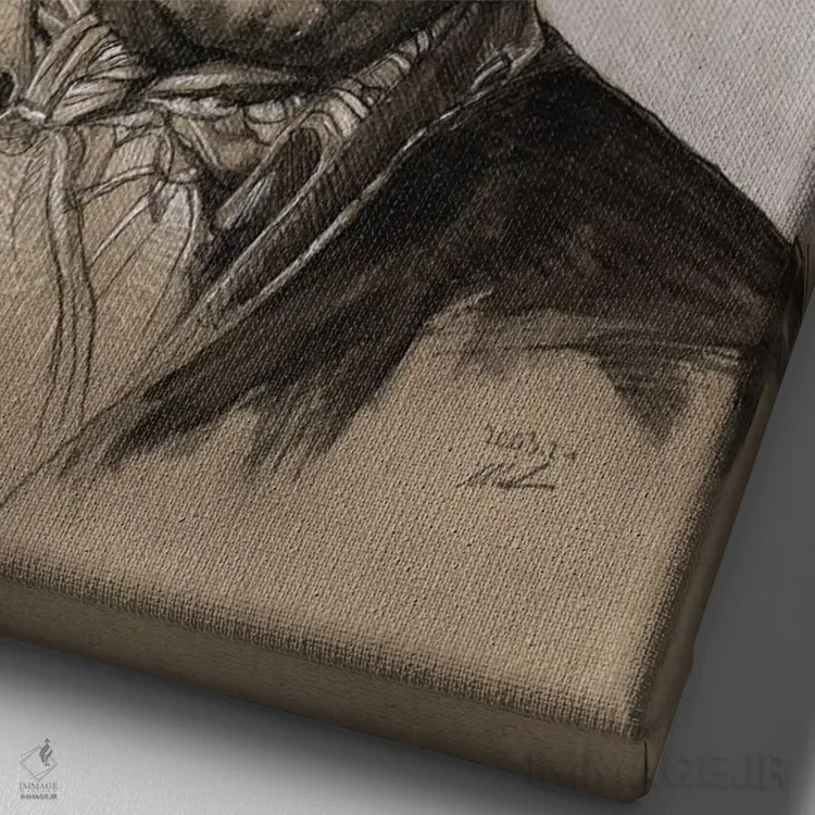 تابلو دکوراتیو "جیمی هندریکس" اثر مارک لمان - نمای نزدیک بافت بوم