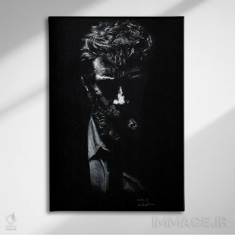 تابلو دکوراتیو "هیوجکمن" اثر مارک لمان - نمای روبهرو روی دیوار