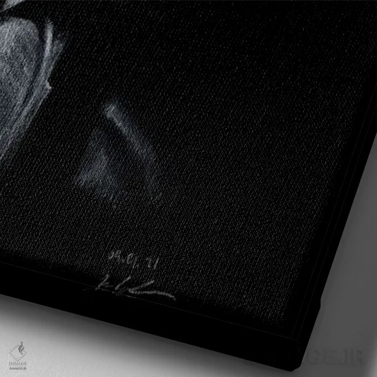 تابلو دکوراتیو "هیوجکمن" اثر مارک لمان - نمای نزدیک بافت بوم