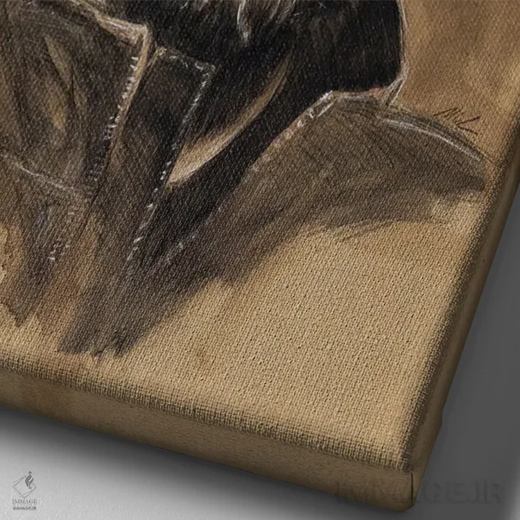 تابلو دکوراتیو "کیانو ریوز" اثر مارک لمان - نمای نزدیک بافت بوم