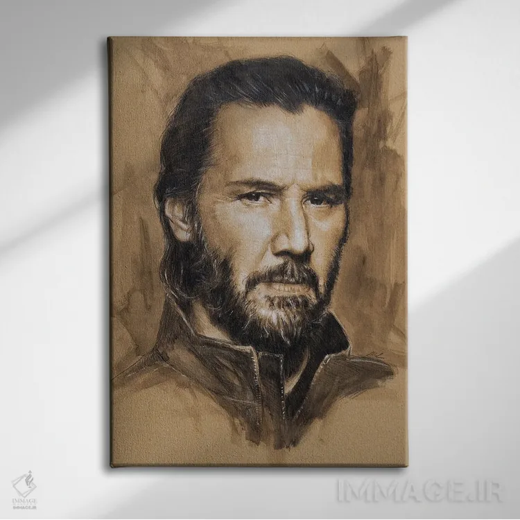 تابلو دکوراتیو "کیانو ریوز" اثر مارک لمان - نمای روبهرو روی دیوار