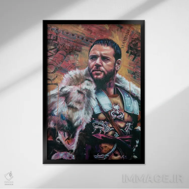 تابلو دکوراتیو "گلادیاتور" اثر مارک لمان - نمای قابدار مشکی