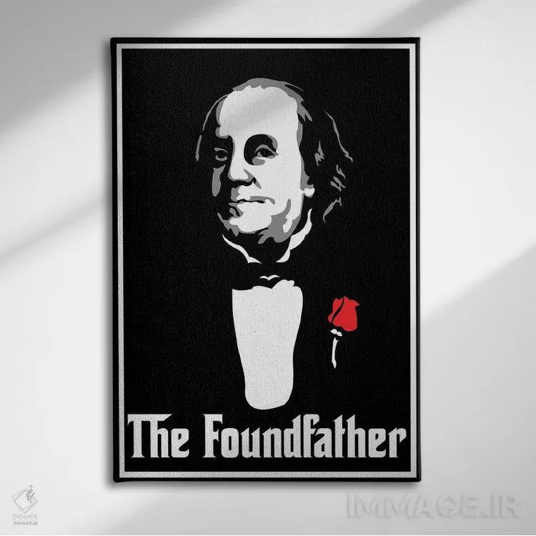 تابلو دکوراتیو "پدر بنیان گذار" اثر کریستین میلئو - نمای روبهرو روی دیوار