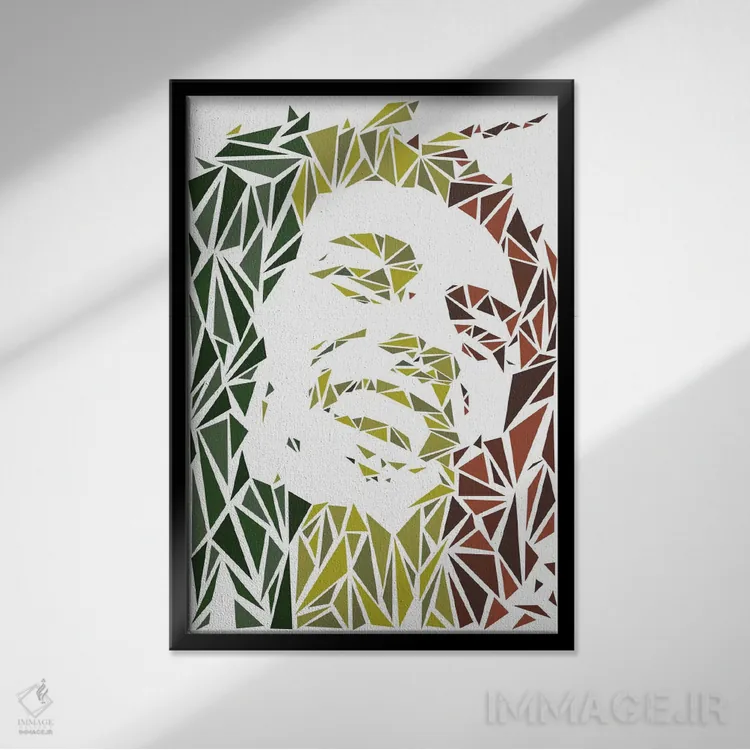 تابلو دکوراتیو "باب مارلی" اثر کریستین میلئو - نمای قابدار مشکی