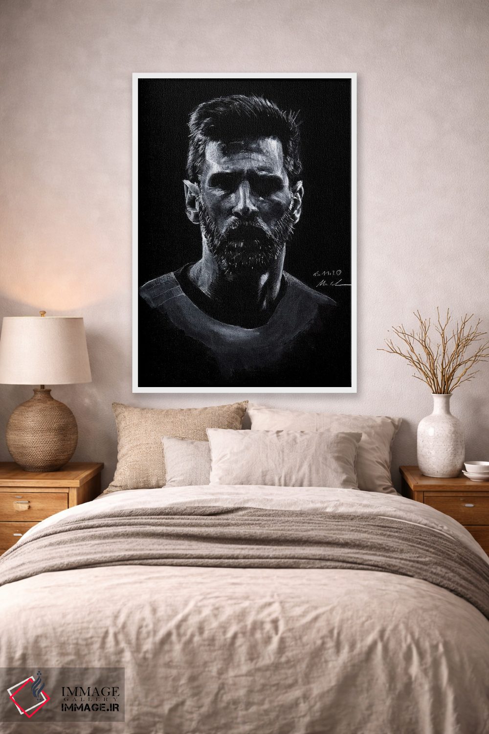 تابلو دکوراتیو "لئو مسی" اثر مارک لمان - D1W