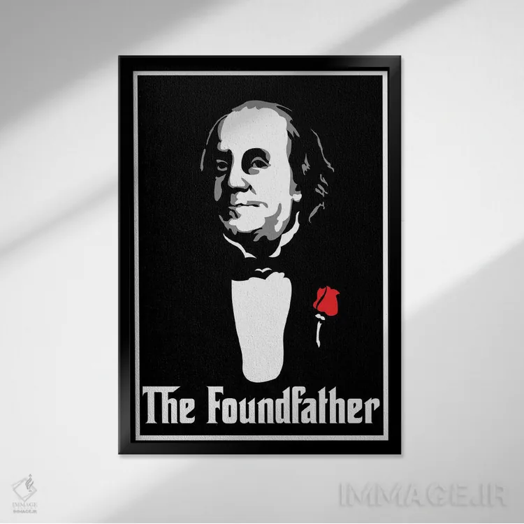 تابلو دکوراتیو "پدر بنیان گذار" اثر کریستین میلئو - نمای قابدار مشکی