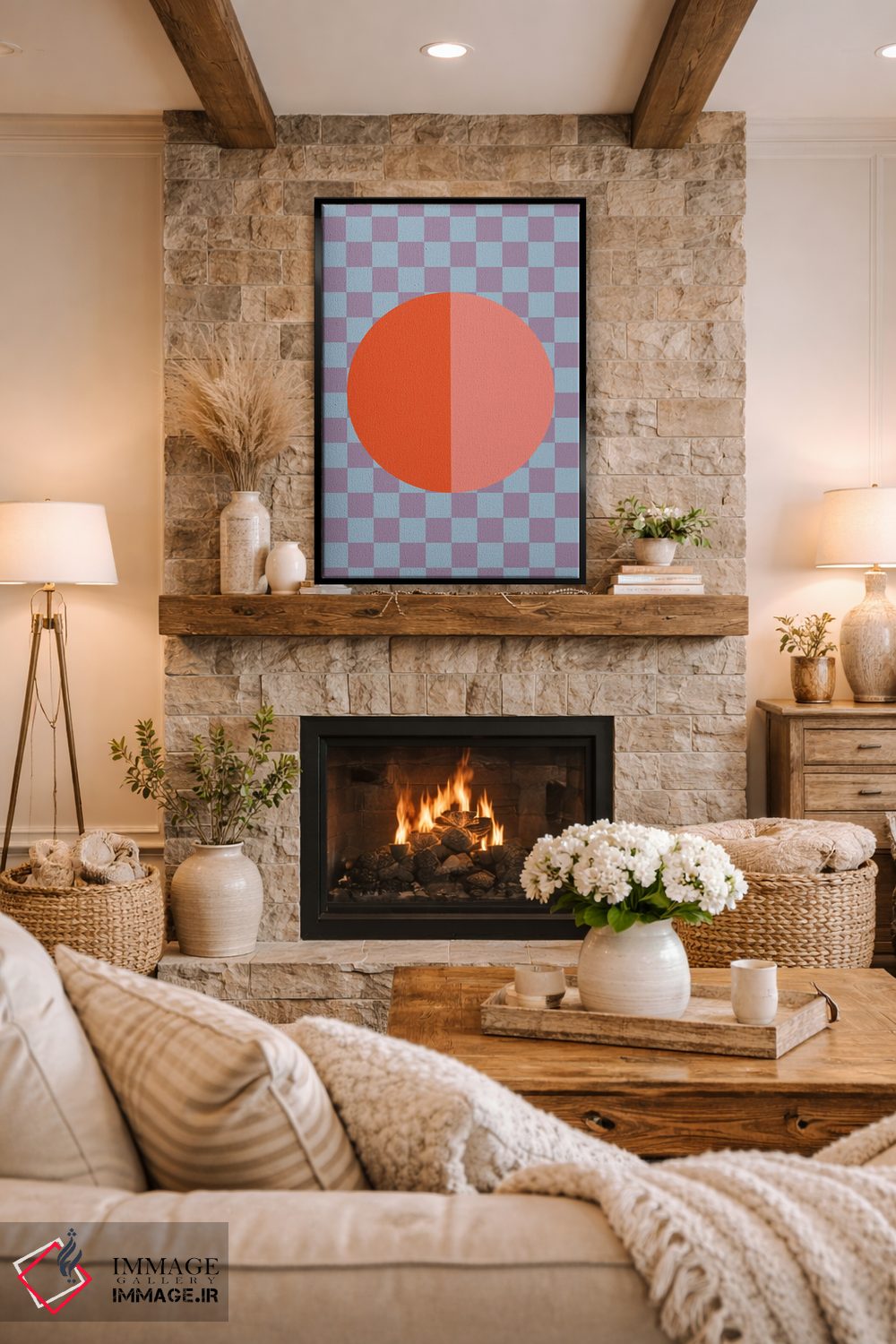 تابلو مدرن "بادکنک صفحه شطرنجی" اثر استودیو هنری میهو - D1B